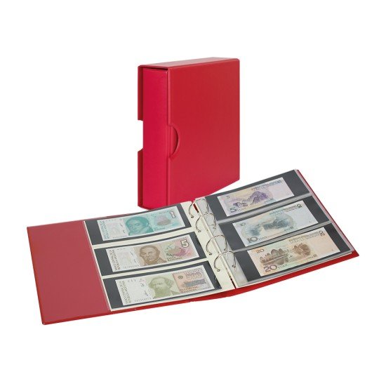 Lindner S3542BN-1 Álbum PUBLICA M COLOR con 10 páginas a doble cara en 2 diseños diferentes, Rojo