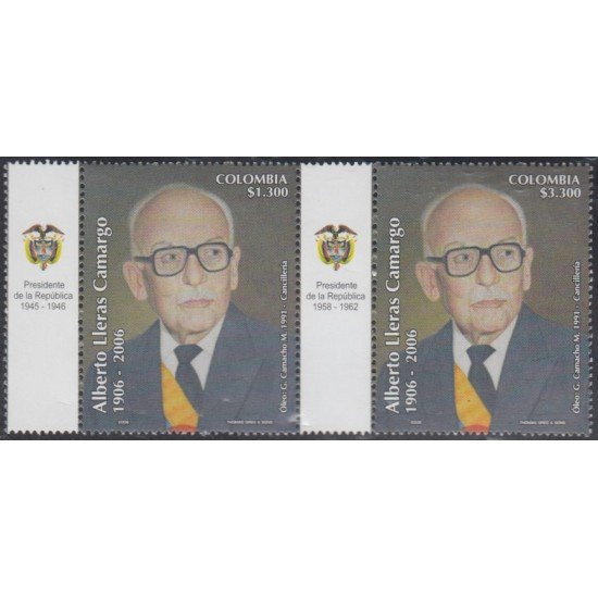 Colombia 1391/1392 2006 Sr. Alberto Lleras Camrago. Hombre de Estado MNH