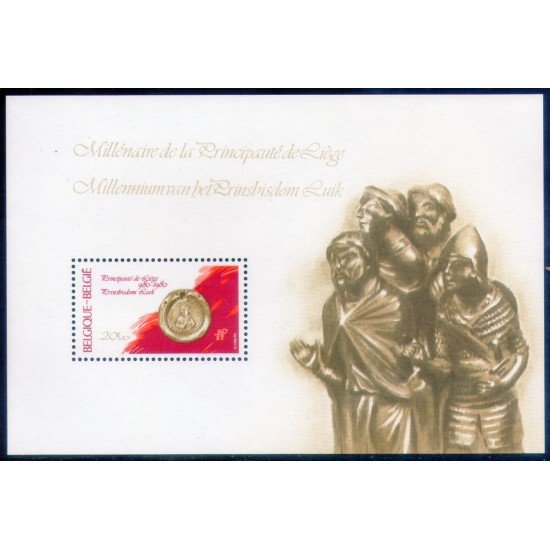 Bélgica HB 56 1980 Milenio del Principado de Lieja MNH Bélgica HB 56 1980 Milenio del Principado de Lieja MNH