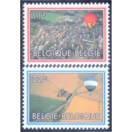 Bélgica 2094/95 1983 Bicentenario de las primeras ascensiones humanas a la atmósfera MNH Bélgica 2094/95 1983 Bicentenario de las primeras ascensiones humanas a la atmósfera MNH