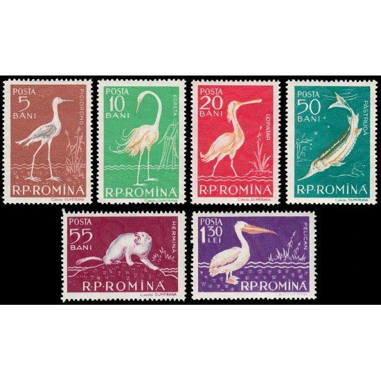 Rumanía Romania 1552/57 1957 Fauna del Delta del Danubio MNH Rumanía Romania 1552/57 1957 Fauna del Delta del Danubio MNH