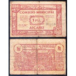 Billete local 1937 Consejo Municipal Alcañiz 1 Pta Billete local 1937 Consejo Municipal Alcañiz 1 Pta