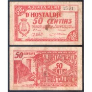 Billete local 1937 Ajuntament de Hostalric 50 centims 