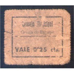 Billete local Consejo Municipal Granja de Escarpe 25 cts Billete local Consejo Municipal Granja de Escarpe 25 cts