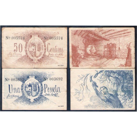 Billete local Ajuntamen de Roquetes 50 cts + 1 pta imp. Querol Billete local Ajuntamen de Roquetes 50 cts + 1 pta imp. Querol