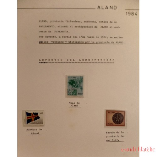 Colección Collection Aland 1984 - 1995 MNH