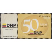 Colombia 1459a 2008 51 Años del departamento Nacional de Planificación con viñeta MNH