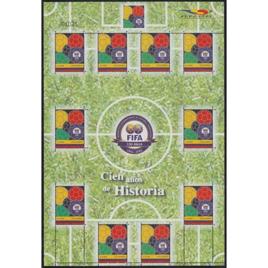 Colombia MP 1291a 2004 100° de la FIFA MNH