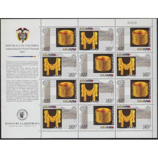 Colombia MP 1321/1322a 2005 Museo del Oro (II) MNH