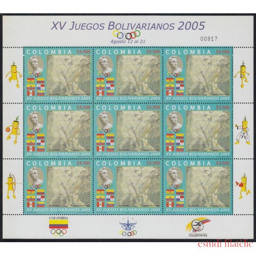 Colombia MP 1337 2005 Deportes 15 Años de los Juegos Bolivianos MNH