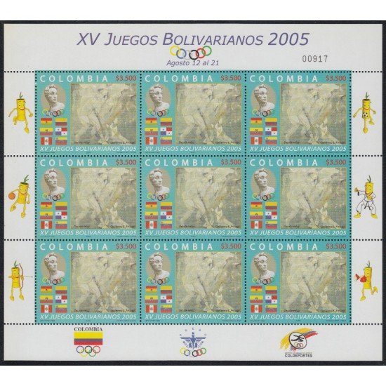 Colombia MP 1337 2005 Deportes 15 Años de los Juegos Bolivianos MNH Colombia MP 1337 2005 Deportes 15 Años de los Juegos Bolivianos MNH