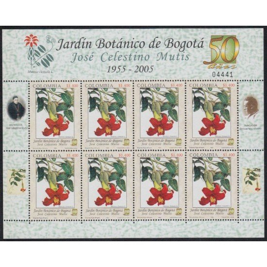 Colombia MP 1338 2005 Flora. 50 Años del Jardín Botánico Jose Celestino Mutis MNH Colombia MP 1338 2005 Flora. 50 Años del Jardín Botánico Jose Celestino Mutis MNH
