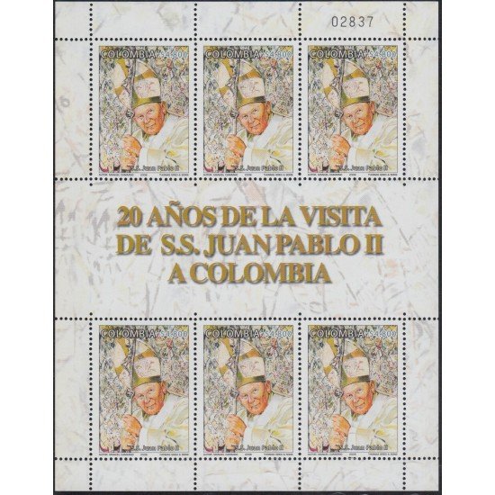 Colombia MP 1364 2006 20 Años de la Visita de SS Juan Pablo II MNH
