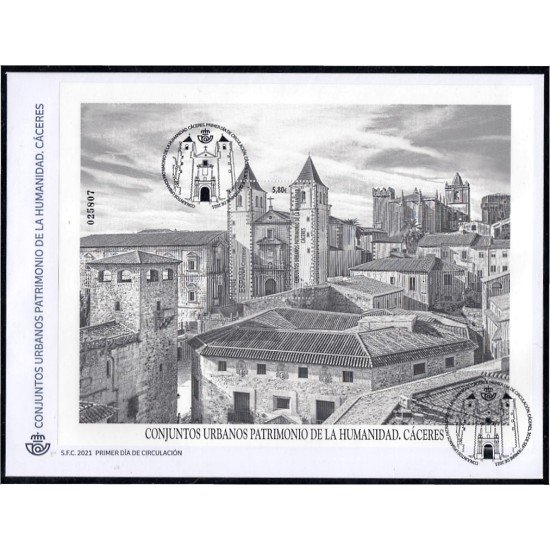 España Spain 5520 2021 Patrimonio de la Humanidad Cáceres SPD Sobre Primer Día