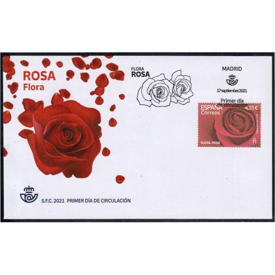 España Spain 5517 2021 Flora Rosa Rose SPD Sobre Primer Día