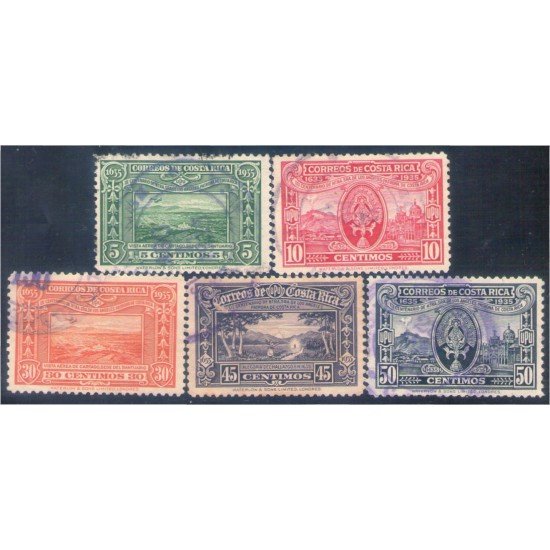 Costa Rica 159/63 1935 Tricentenario de la devoción a Notre Dame usados Costa Rica 159/63 1935 Tricentenario de la devoción a Notre Dame usados