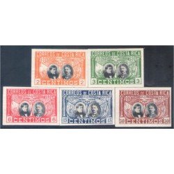 Costa Rica 96-100 1921 Juan Mora y Julio Acosta MNH sin dentar Costa Rica 96-100 1921 Juan Mora y Julio Acosta MNH sin dentar