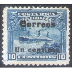 Costa Rica 80a 1911 Barco Boat s/b negra usado Costa Rica 80a 1911 Barco Boat s/b negra usado