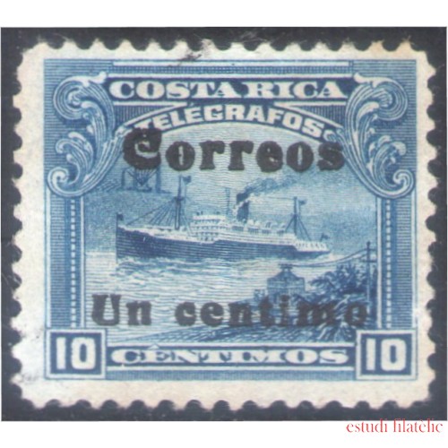 Costa Rica 80a 1911 Barco Boat s/b negra usado
