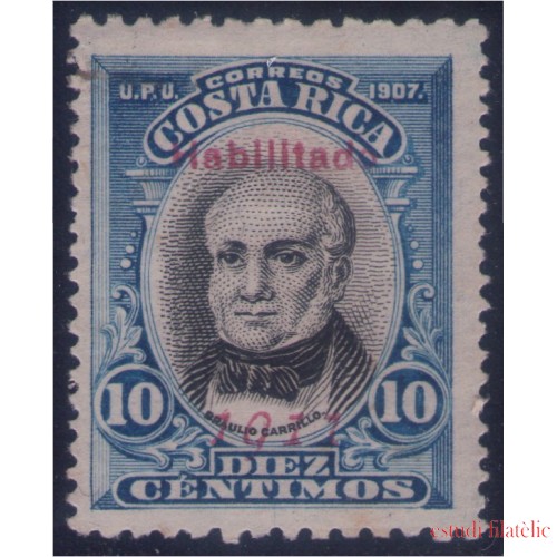 Costa Rica 79a 1911 Braulio Carrillo MH s/b roja