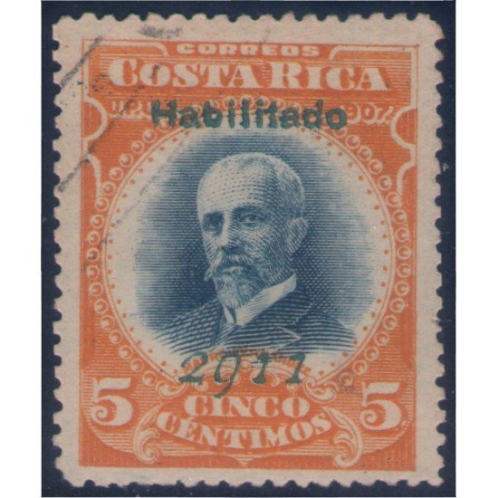 Costa Rica 78b 1911 Mauro Fernández usado sb 2911 Costa Rica 78b 1911 Mauro Fernández usado sb 2911