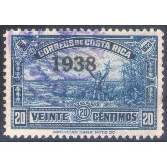 Costa Rica 183 1938 Cristóbal Colón en Cariari usados Costa Rica 183 1938 Cristóbal Colón en Cariari usados