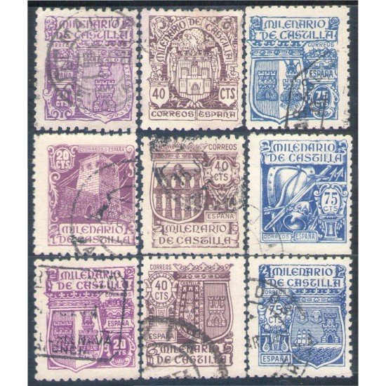 España Spain 974/82 1944 Milenario de Castilla usados