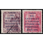 España Spain 1088/89 1951 General Franco Viaje Caudillo a Canarias Usados
