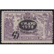 España Spain 761 ( 761/62 ) 1938 Fiesta del Trabajo MNH