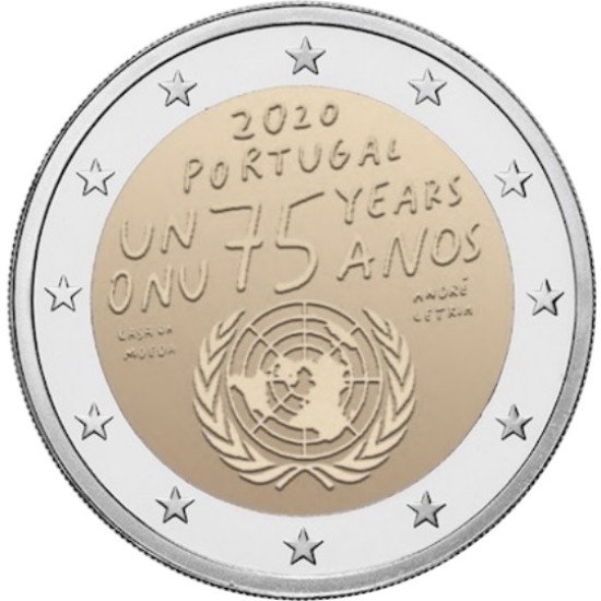 Portugal 2020 2 € euros conmemorativos Av Naciones Unidas ONU Portugal 2020 2 € euros conmemorativos Av Naciones Unidas ONU