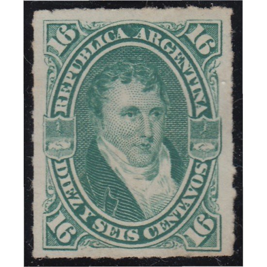 Argentina 34 1876/78 Manuel Belgrano sin goma Argentina 34 1876/78 Manuel Belgrano sin goma