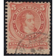 Argentina 18a 1867/73 Bernadino Rivadavia usado