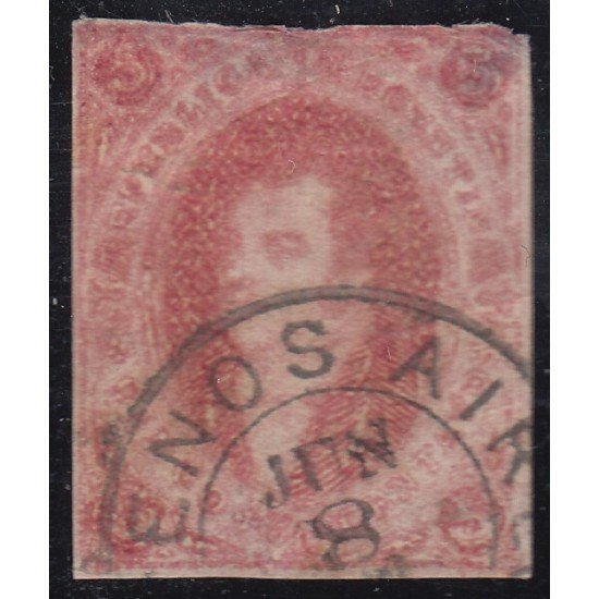Argentina 14a 1867 Efigie de Bernadino Rivadavia usado Argentina 14a 1867 Efigie de Bernadino Rivadavia usado