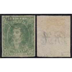 Argentina 9 1864/67 Efigie de Bernadino Rivadavia usado Argentina 9 1864/67 Efigie de Bernadino Rivadavia usado