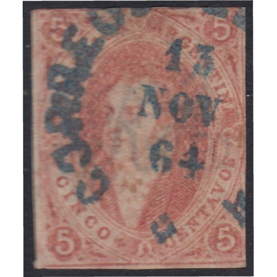 Argentina 8 1864/67 Efigie de Bernadino Rivadavia usado Argentina 8 1864/67 Efigie de Bernadino Rivadavia usado
