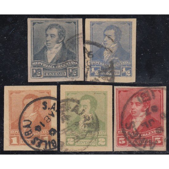 Argentina 94a + 94c +95a + 96a + 98a 1892/98 Personajes célebres usado SD