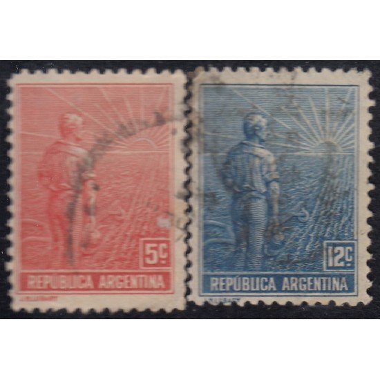Argentina 165/66 1911 República de Argentina Paisano usados Argentina 165/66 1911 República de Argentina Paisano usados