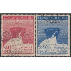 Chile 215/16 1947 Antártida chilena usado Chile 215/16 1947 Antártida chilena usado