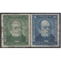 Chile 213/14 1946 80º Aniversario de la muerte de Andrés Bello usados Chile 213/14 1946 80º Aniversario de la muerte de Andrés Bello usados