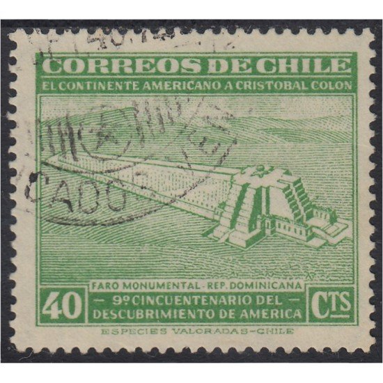 Chile 212 1945 Faro Monumental usado Chile 212 1945 Faro Monumental usado