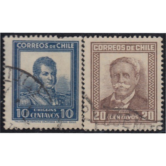 Chile 151/52 1931/32 Gral Bulnes y O´Higgins usados
