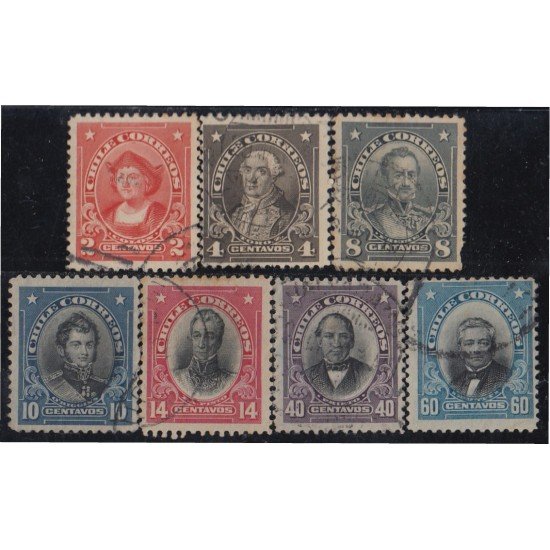 Chile 101/07 1912/15 Personajes históricos usados Chile 101/07 1912/15 Personajes históricos usados