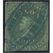 Chile 10b 1861/67 Cristobal Colón usado