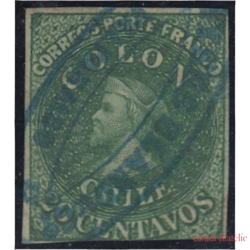 Chile 10b 1861/67 Cristobal Colón usado