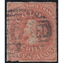 Chile 8a 1861/67 Cristobal Colón usado Chile 8a 1861/67 Cristobal Colón usado