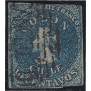 Chile 6c 1856/66 Cristobal Colón usado