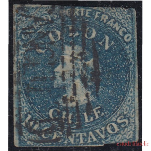 Chile 6c 1856/66 Cristobal Colón usado