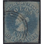 Chile 6b 1856/66 Cristobal Colón usado