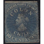 Chile 6a 1856/66 Cristobal Colón usado
