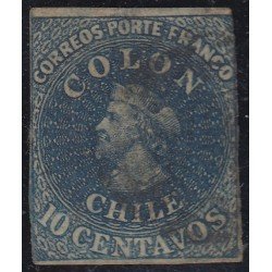 Chile 6a 1856/66 Cristobal Colón usado Chile 6a 1856/66 Cristobal Colón usado